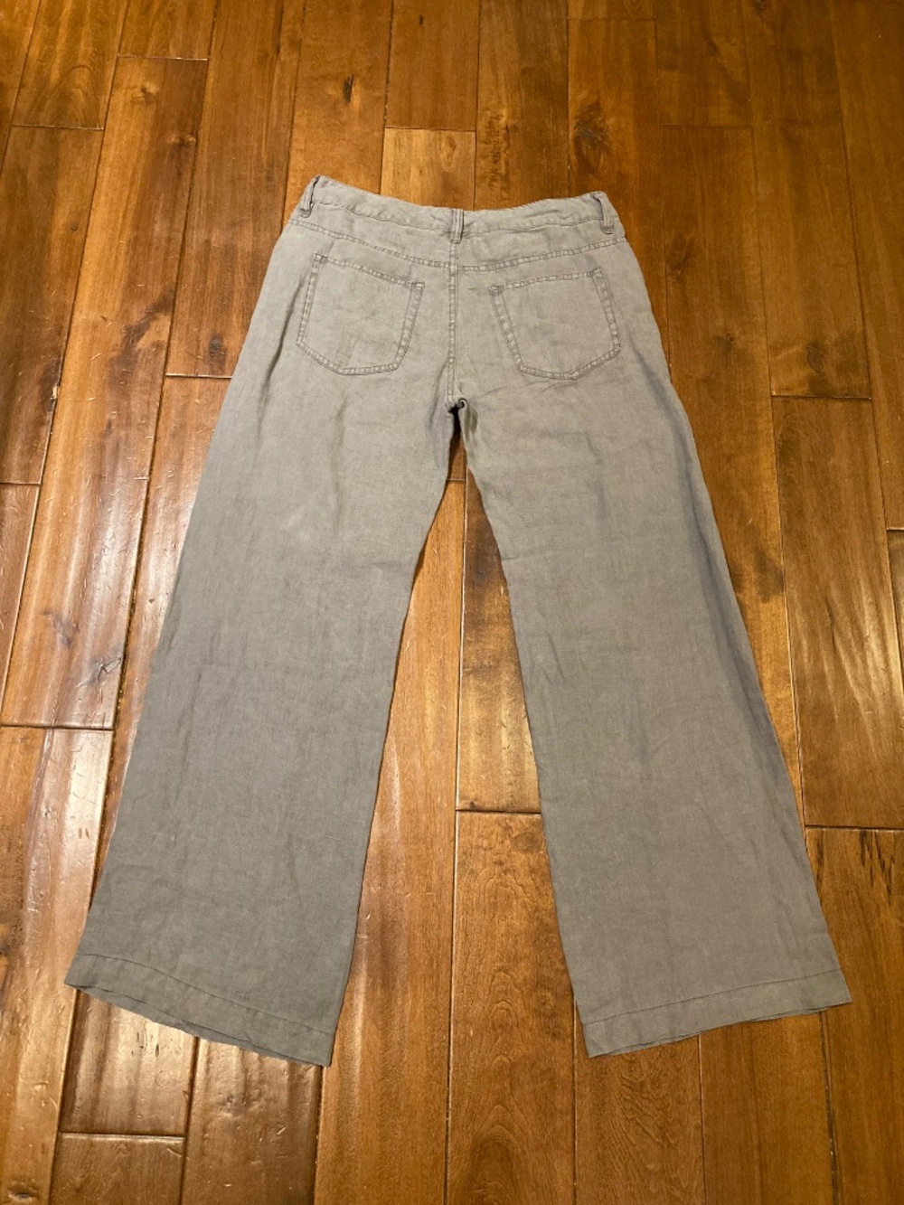100% linen Lucky Brand gray wide leg pants - Picture 2 of 8